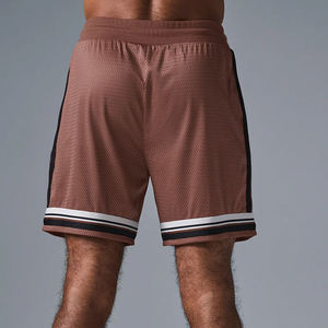 Shorts de sport pour hommes respirants à séchage rapide en toile tricotée unie à taille mi-haute pour l'entraînement et la gym, service OEM - Product Image 4
