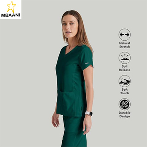 <b>Scrub</b> Top & <b>Scrub</b> Set for Women, Crossover V-Neck, Fitted <b>Back</b> Super-Soft Women's <b>Scrub</b> Top - Product Image 5