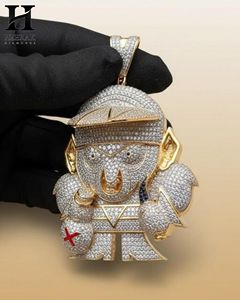 Collar con Colgante de Personaje de Dibujos Animados en 3D, Estilo Hip Hop, con Incrustaciones de Diamantes, para Hombre - Product Image 1
