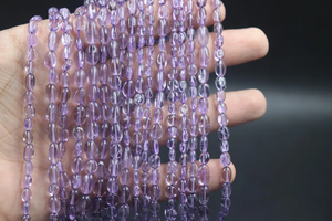 AAA + Brasil Amatista natural Cuentas de forma ovalada Lisa Cuentas de piedras preciosas de 3x5mm - Product Image 3