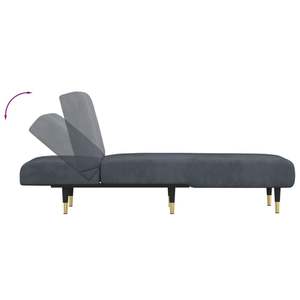 Chaise longue en velours gris foncé 21,7 po x 55,1 po x 27,6 po, taille élégante pour le confort et le style - Product Image 6