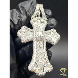 Exclusive Iced Out Christian Cross Pendant with <b>Large</b> Moissanite Diamond Stones and Hip Hop Chain Charm - Product Image 5