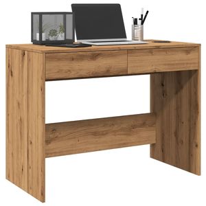 Escritorio Rectangular Mediano de Madera de Roble Artesanal para Computadora - Product Image 1