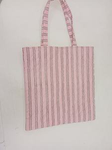 Bolso Tote de Lona de Algodón Hecho a Mano con Cadena y Diseño de Palmera Tropical, Bolso de Hombro con Borde Geométrico, Ecológico para Compras - Product Image 5