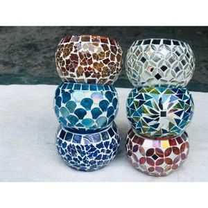 Mosaic Glass Handmade Round High Quality Decorative Candle Holder <b>Tealight</b> <b>Lantern</b> for Home Table Wedding Festival Decor - Product Image 6