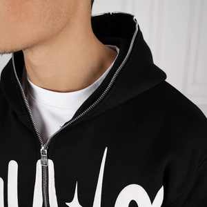 Sudadera con Capucha para Hombre, Estilo Urbano, con Estampado Puff, Mezcla de Algodón Grueso, Forro Polar Cálido, Fabricación Personalizada de Fábrica - Product Image 3