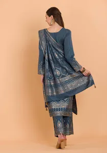 Safaa Manufacturer Wholesale Viscose Winter <b>Suit</b> <b>Dress</b> Material | Indian Ethnic Wear Unstitched Salwar Kameez Fabric <b>for</b> <b>Women</b> - Product Image 4