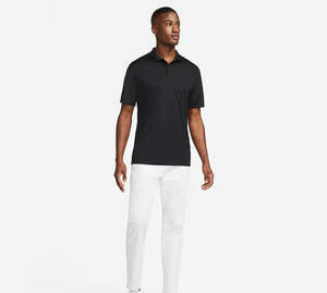 Chemise noire unie en maille pour homme, coupe ajustée, manches courtes, séchage rapide, col classique, idéale pour le bureau, les loisirs, le sport et la gym - Product Image 3