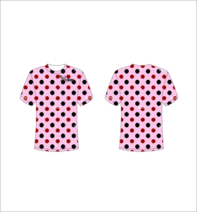 Camiseta de Manga Corta para Hombre, Color Rosa con Puntos, Cuello Redondo, Corte Regular, Transpirable, Diseño Estampado - Product Image 1