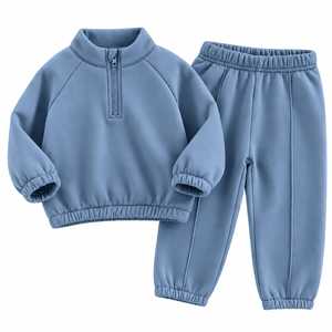 Ensemble de survêtement polaire unisexe Jerry Wear personnalisé pour enfants, avec pull demi-zip et pantalon de jogging, coupe-vent et écologique - Product Image 5