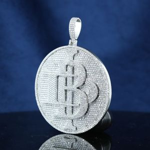 Hip Hop Moissanite Custom Pendant Round Brilliant Cut 925 Sterling Silver Gold Plated VVS Hip Hop Jewelry - Product Image 2