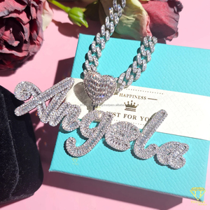 Hip Hop Personalized <b>Name</b> Necklace Iced Out Script Pendant Bling <b>Chain</b> Jewelry For Women Men - Product Image 6