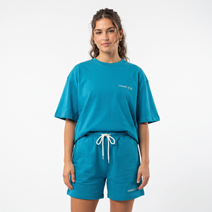 Ensemble décontracté d'été personnalisé pour femme : T-shirt ample en coton et short, deux pièces confortables - Product Image 1