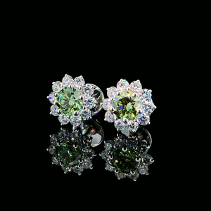 Boucles d'oreilles de luxe en or avec diamants de laboratoire, couleur E, taille brillant rond, 2,94 ct, clarté VVS2, bijoux fins pour femmes, boucles d'oreilles clous haut de gamme - Product Image 2