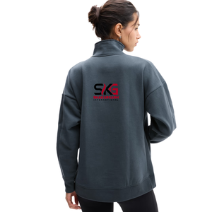 <b>Women's</b> Cotton <b>Quarter</b> <b>Zip</b> <b>Sweatshirt</b> Loose Fit Crew Neck Pullover Printed Solid Custom Logo Breathable Casual Autumn Winter - Product Image 5