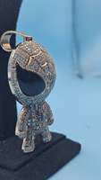 Colgante de Lujo para Hombre de Plata de Ley 925 Chapado en Oro con Moissanita VVS, Diseño de Mascarilla de Telaraña Estilo Hip Hop Bling de Spiderman de Dibujos Animados