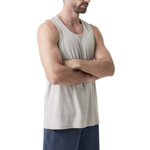 Camiseta sin mangas elástica acanalada para hombre, personalizada al por mayor, con logo personalizado, ajuste muscular, bordado 3D de alta calidad, 100% algodón, transpirable y de secado rápido. - Product Image 4