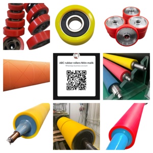 Tùy chỉnh PU Polyurethane con lăn cao su tải băng tải con lăn dầu cao khả năng chịu nhiệt 40-95 độ cứng bờ MS/nhôm lõi ISO - Product Image 2