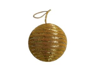 Boules de Noël décoratives en tissu rond, broderie zari, boule de Noël suspendue - Product Image 5
