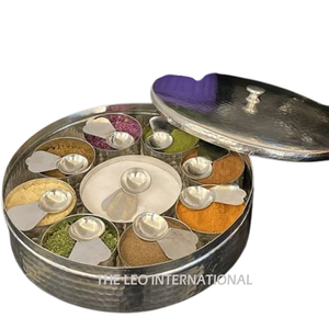 Elegant Kitchen Canisters Food <b>Storage</b> Box Container Set with Gold Lid Handmade Arabic Item Metal Packaging - Product Image 6