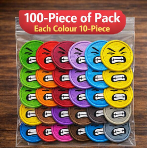 Patchs brodés pour le visage OEM, avec fixation auto-agrippante, 100 pièces, 10 couleurs, fabricant - Product Image 1