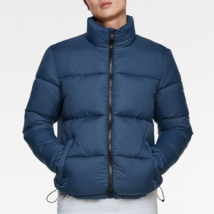 Vestes matelassées pour hommes, dernière conception OEM, couleur bleu uni, tissu 100% polyester, col montant, veste à bulles rembourrée pour l'hiver - Product Image 5