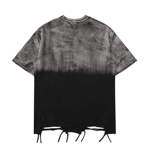 Camiseta de Moda para Hombre, Rayas, Poliéster/Algodón, Oversize, Ecológica, con Estampado Serigrafiado, Cuello Redondo, Manga Corta, Venta al Por Mayor, Personalizable - Product Image 2