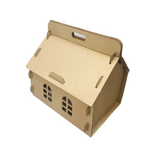Casa para Gatos Portátil de Alta Calidad, Caja Cuadrada Rascadora de Cartón Corrugado, Materiales Reciclados, Refugio de Papel Ecológico para Gatos - Product Image 1
