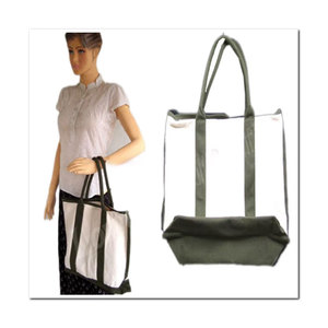 Sac fourre-tout en toile de coton réutilisable et écologique de 50 cm, robuste, avec des poignées en jute vertes durables et un design naturel, multicolore, pour le shopping - Product Image 3