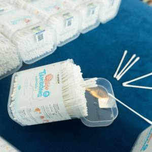 Hisopos de Algodón Suave de Doble Punta Dr. Papie OEM/ODM, Mango de Papel Plegable, Seguros para Oídos y Nariz, Artículos para Bebés Recién Nacidos de 0 a 6 Meses - Product Image 2