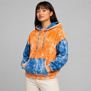Sudadera con Capucha para Mujer, Estilo Moderno, Lavado Ácido, Tela de Felpa Suave, Acabado Único, Comodidad Diaria para un Estilo Informal - Product Image 3