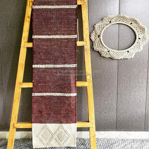 Chemin de lit d'hôtel de luxe chemin de Table en coton Unique décor de mariage à la maison moderne chemin de Table à manger en cuir mélangé tissé - Product Image 2