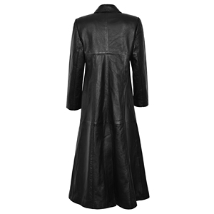 Abrigo Largo Personalizado de Piel de Cordero Napa 100% Genuina, Chaqueta Negra Premium para Mujer, Resistente al Viento, con Múltiples Bolsillos, Suave y Cálida - Product Image 3
