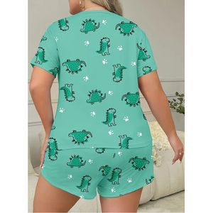 Ensemble de vêtements de nuit pour femmes en soie de luxe, t-shirt et short, ensemble de 2 pièces, vêtements de détente élégants pour femmes, tenues de maison - Product Image 3