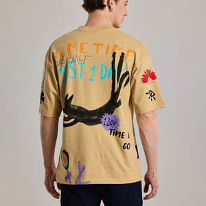 Camiseta Extra Grande Personalizada para Hombre, Manga Corta, Cuello Redondo, Estilo Urbano, Estampado, 100% Algodón Jersey, Hombros Caídos - Product Image 3