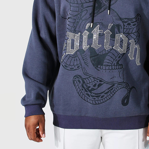 Nouveau design personnalisé de haute qualité, fabrication optimale, sweats à capuche pour hommes avec strass, respirants, doux, en coton et polyester, séchage rapide - Product Image 3