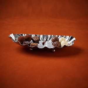 Luxury Oval Fruit Bowl / Chocolate <b>Tray</b> With Ball Feet <b>Mirror</b> Finish, Ideal For Serving Elegant Hotel Tableware & Home Decor - Product Image 6