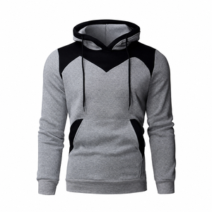 Sweat-shirt à capuche personnalisé pour homme, deux tons, en coton molletonné, style streetwear décontracté - Product Image 1