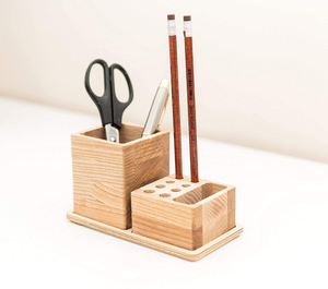 Organizador de escritorio para oficina y aula, portalápices y bolígrafos, diseño único y elegante, portalápices de madera de Perfect Enterprises - Product Image 5