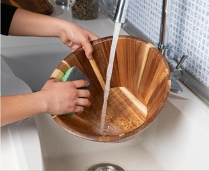Ensemble de 3 bols à salade en bois d'acacia, bord ondulé, pour fruits, salades, pâtes, usage domestique, restaurant, vente en gros - Product Image 5