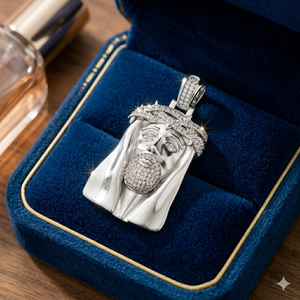 Custom 925 Silver Hip Hop Style Iced Religious Christian Featuring Jesus Face Lab Grown Diamond Children's Fine <b>Pendants</b> Trendy - Product Image 3