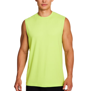 180 GSM OEM Custom Logo Athletic Tank Top <b>Men</b> Workout Activewear Running Polyester Cotton Gym Vest <b>Singlets</b> <b>Men's</b> Tank Tops - Product Image 2