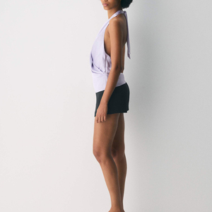 New 2026 Summer Fashion Halter Neck Loose Short Knitted Solid Front Logo Ruffles Bottom Sleeveless Women Casual Top Women <b>Blouse</b> - Product Image 6