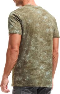 Camiseta de Manga Corta con Cuello Redondo y Estampado de Camuflaje Tie-Dye para Hombre, Corte Regular, Informal, Transpirable, de Algodón Jersey - Product Image 2