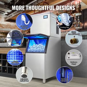 Macchina Commerciale per Produzione Ghiaccio con Autopulizia 400LBS/24H, 800W, con Contenitore Grande da 330.7LBS, Capacità di Stoccaggio Ghiaccio 500kg - Product Image 6