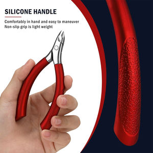 Coupe-cuticules de qualité supérieure, manche en plastique rouge, acier inoxydable, pour usage domestique et professionnel. - Product Image 4