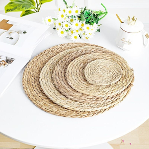 Sous-verres en rotin naturel, taille personnalisée, napperons tressés en osier, style rustique campagnard pour la salle à manger - Product Image 3