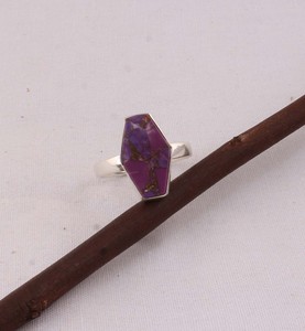 Natural Purple Copper Turquoise <b>Ring</b> 925 Sterling Silver Vintage Style Purple Composite Stone <b>Ring</b> for Women Handcrafted <b>Boho</b> - Product Image 2
