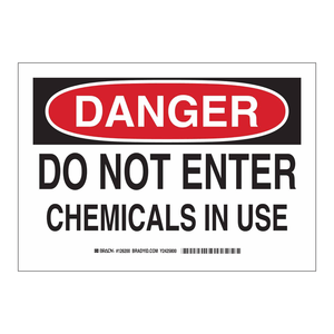 Panneau d'avertissement de danger chimique Brady - Imprimé UV sur PVC/Aluminium pour les zones de laboratoire et de fabrication - Product Image 3