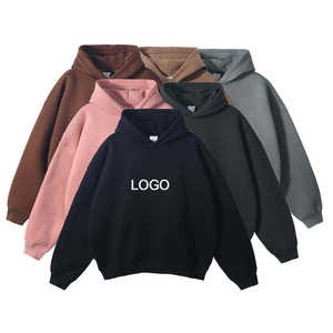 High Quality <b>Thick</b> Cotton Oversized Hoodie Unisex Blank <b>Fleece</b> Sweatshirt Custom Logo Boxy Pullover for Men and Women - Product Image 6
